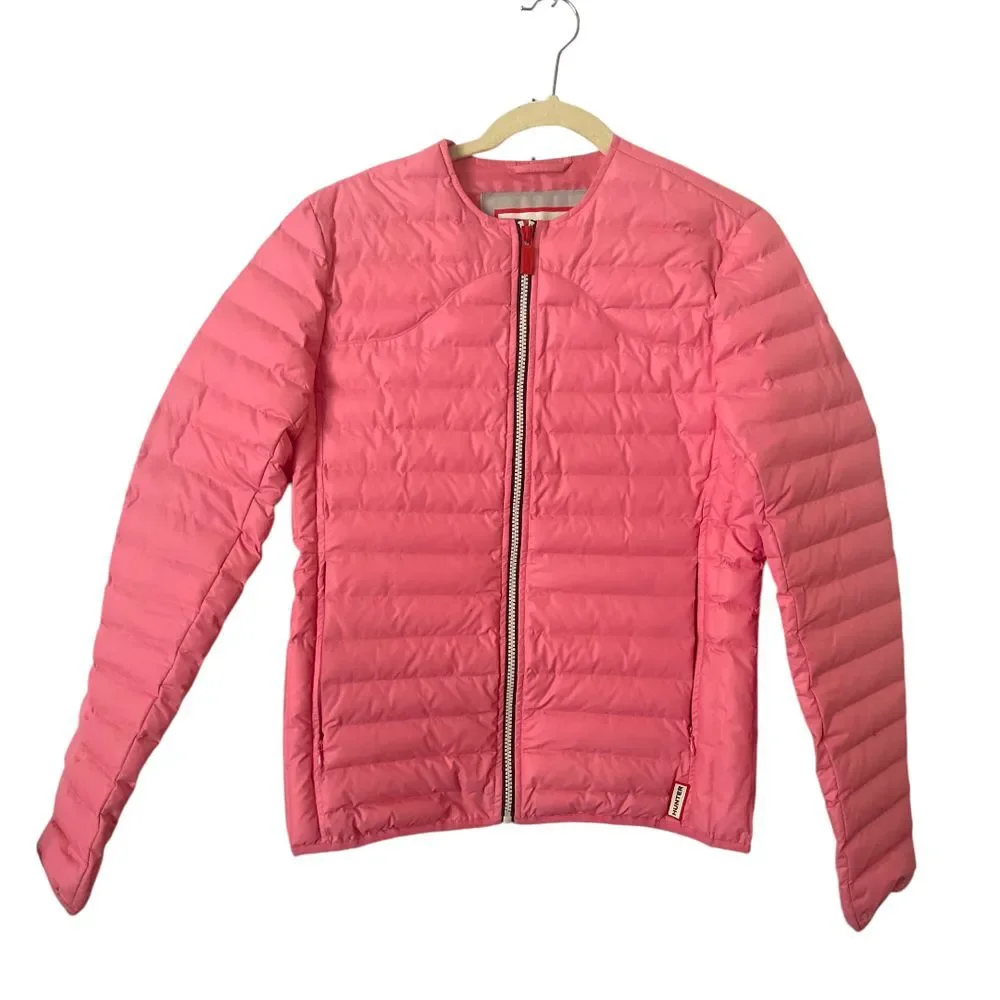 Hunter Pink Thin Down Layer Quilted Puffer‎ Jacket Coat S